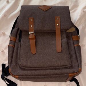 Brown and Tan Backpack